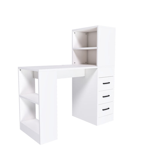Computer Desk With 4 In 1 Socket & 3 Drawers, 4 Tier Shelves Home Essentials
