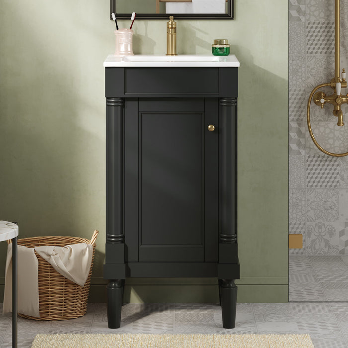 French Style Bathroom Cabinet With Sink, Adjustable Shelf Hearth and Haven