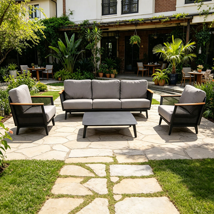 Sofa Set With Armrests - Black Home Essentials