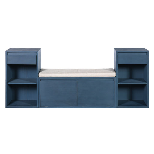 Entryway Storage Bench With Cushion, Drawers & Open Shelves Hearth and Haven