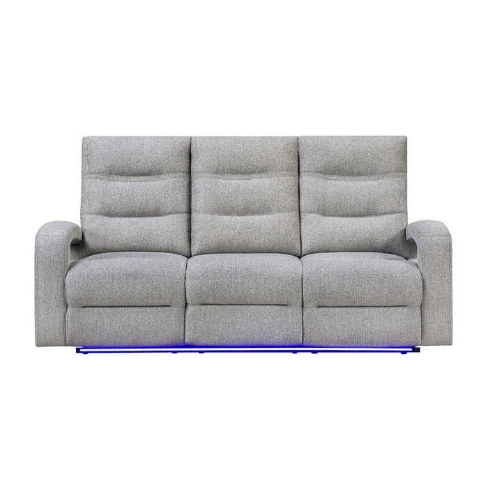 Isolde - Power Reclining Sofa, LED Lighting - Gray Global Furniture USA