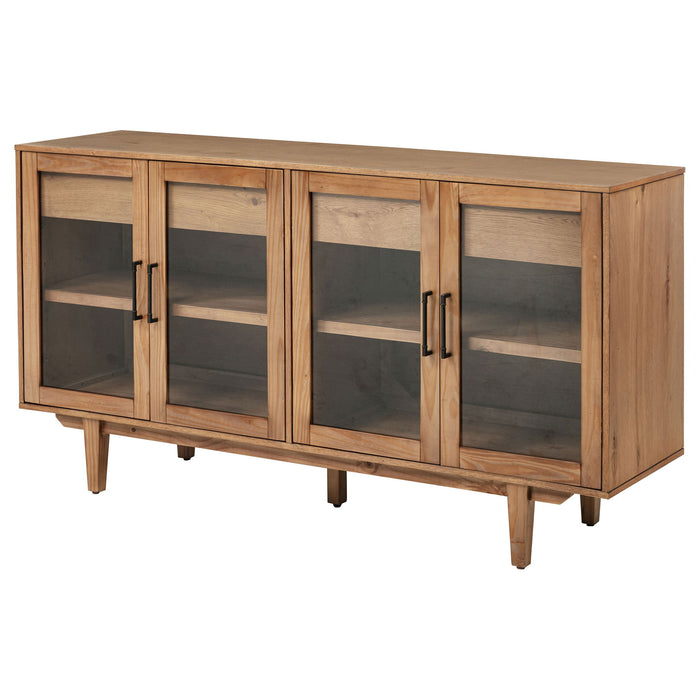 4 Door Sideboard With Dual Drawers - Natural Furniture Max