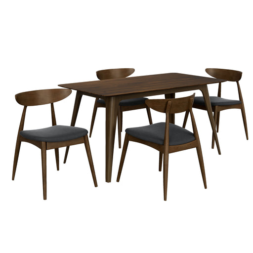 5 Piece Dining Set With Ergonomic Chairs Noble House