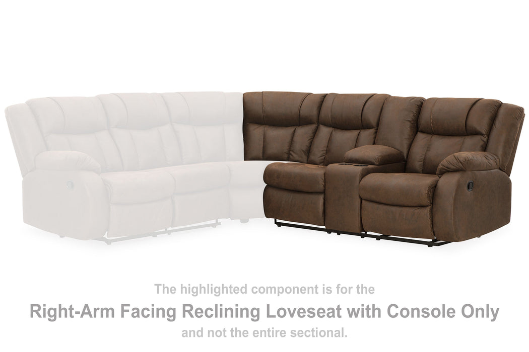 Trail Boys - Walnut - Raf Reclining Loveseat With Console