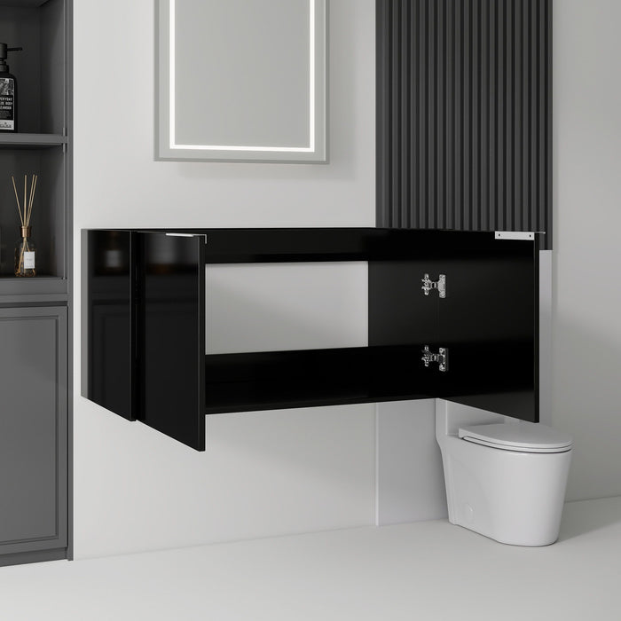 Floating Bathroom Vanity Cabinet With Soft Close Double Doors, Spacious Interior Storage, Wall Mounted, Cabinet Only Home Essentials