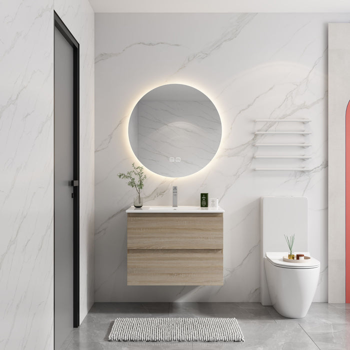 Wall Mounted Bathroom Vanity & Sink, 2 Soft Close Drawers Home Essentials