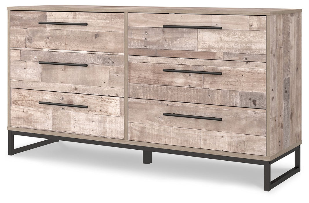 Neilsville - Six Drawer Dresser - Vinyl-Wrapped - Whitewash Signature Design by Ashley®
