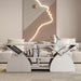 Geometric Engineered Coffee Table With Rounded Corners With Open Shelves Home Essentials