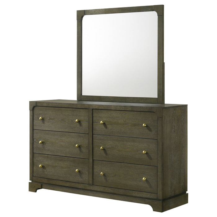 Sundance - 6 Drawer Dresser With Mirror - Dark Coffee Furniture Max