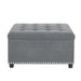 Square Tufted Storage Ottoman With Nailhead Trim Home Essentials