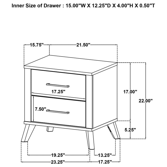 Georgina - 2 Drawer Nightstand - Natural Wood Furniture Max