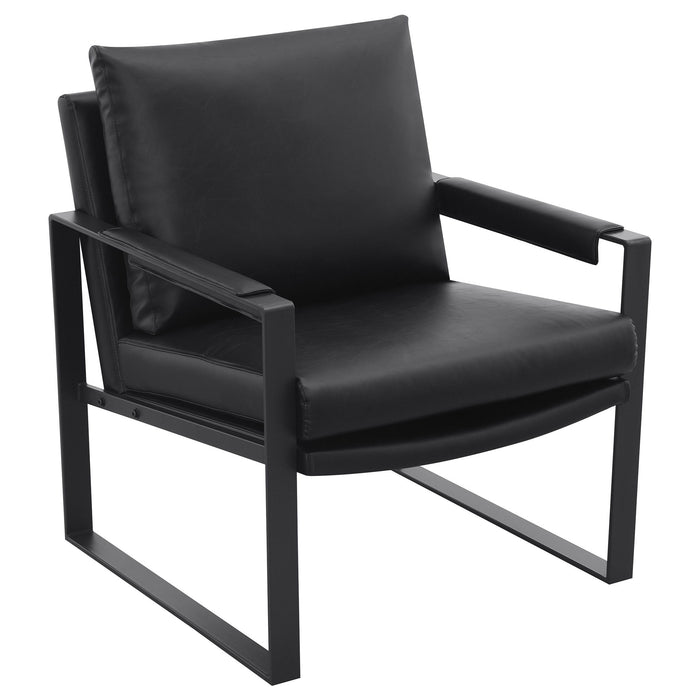 Goldbriar - Upholstered Track Arm Accent Chair - Black Furniture Max