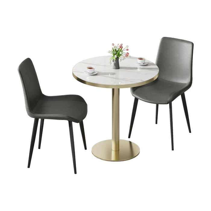 Round Bistro Table - Gold / White Home Essentials