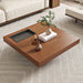 Square Floating Coffee Table For Living Room - Dark Walnut Home Essentials
