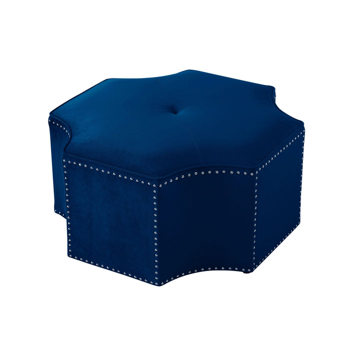 Velvet Specialty Cocktail Ottoman - Navy Blue