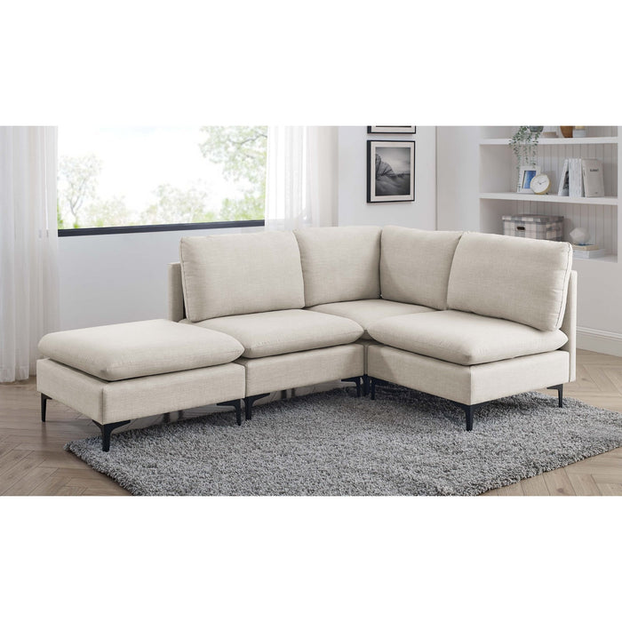 Upholstered Modular Sectional With Tall Legs, Medium Firm Seat Home Essentials