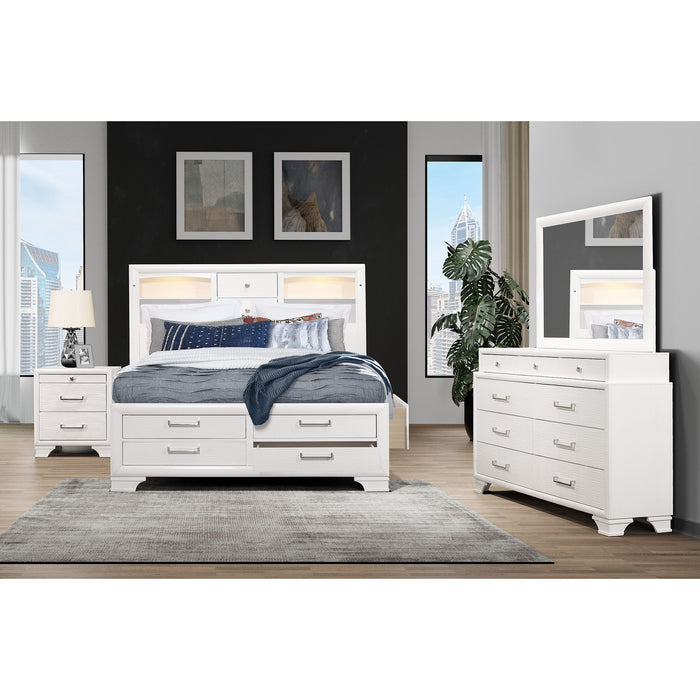 Civic - 5 Piece Storage Bedroom Set With Bookcase Headboard Global Furniture USA