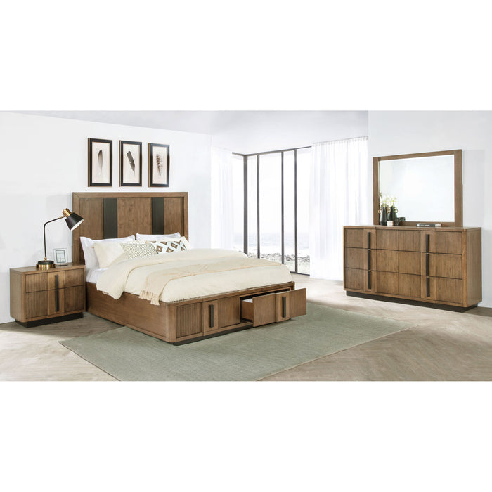 Moraga - 4 Piece Queen Bedroom Set With Fluted Headboard - Ash Brown Furniture Max