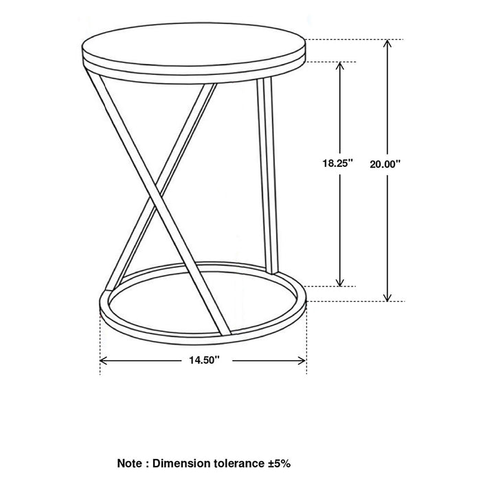 Balboa - Round Accent Side Table With Sculptural Base - White Furniture Max