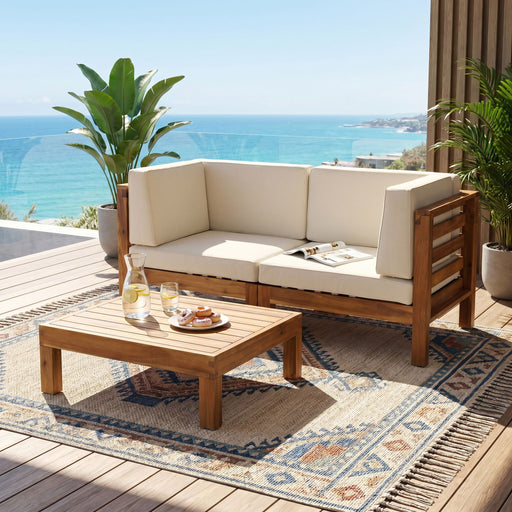 Oana - 3 Piece Love Seat Set With Coffee Table Noble House