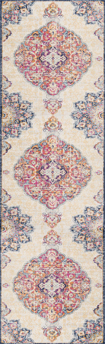 13' Runner Medallion Runner Rug - Blue And Beige