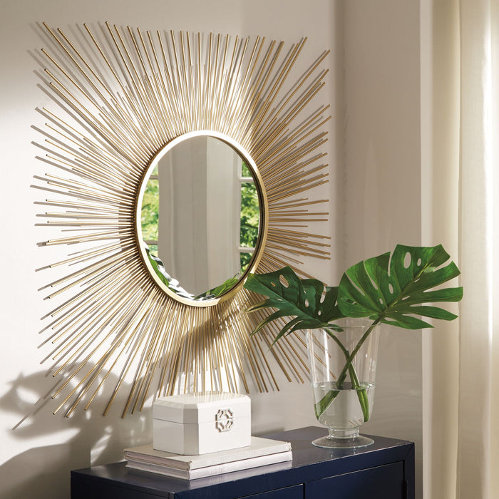 Elspeth - Accent Mirror - Gold Finish Signature Design by Ashley®