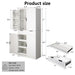 Fluted Kitchen Pantry Cabinet With 3 Keyboard Drawers & 6 Adjustable Door Shelves Home Essentials