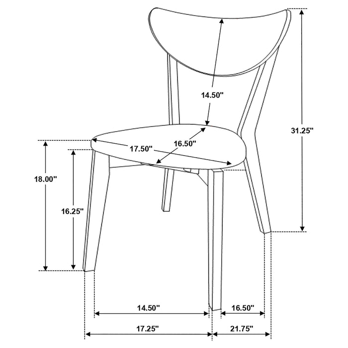 Mid-Century Modern Upholstered Dining Chair (Set of 2) Furniture Max