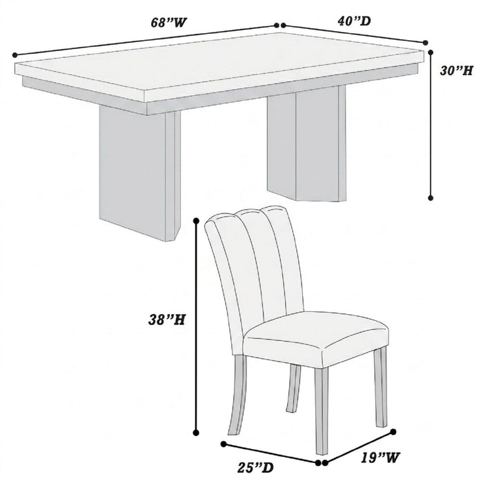 2 Tone Dining Table Set With Upholstered Side Chairs Home Essentials