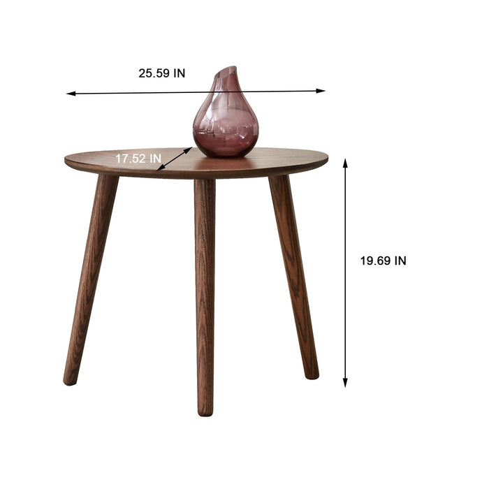 Center Table Low Table 100% Solid Oak Wood Top Plate Desk Pebble Shaped Natural Wooden Coffee Table - Walnut Home Essentials