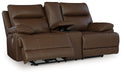 Vonryan - Power Reclining Loveseat With Console / Adj Headrest - Tobacco Signature Design by Ashley®