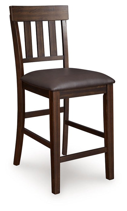 Haddigan - Upholstered Barstool (Set of 2) - Dark Brown Signature Design by Ashley®