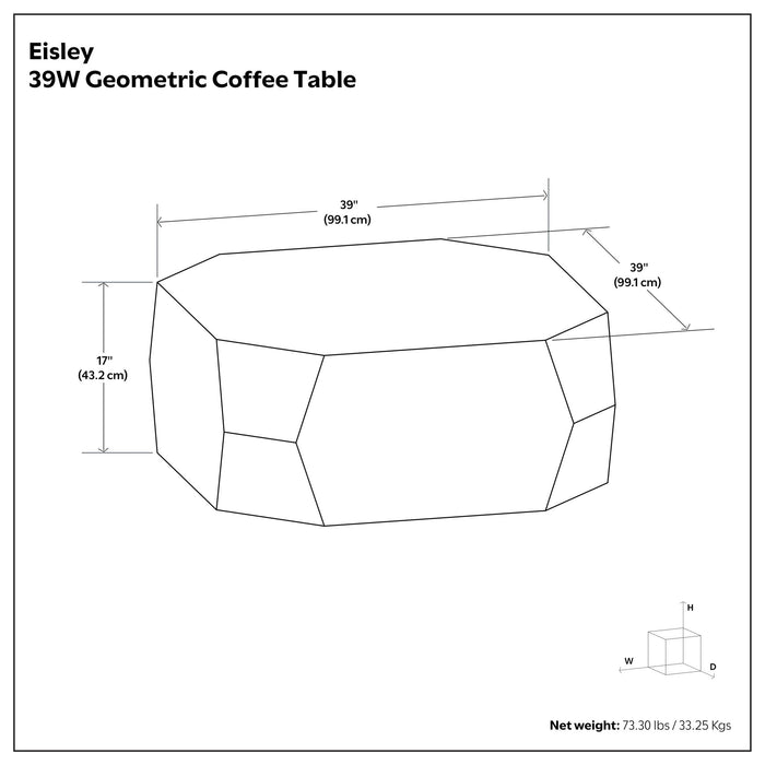 Eisley - Coffee Table With Geometric Design, - Walnut Simpli-Home