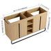 58" Freestanding Bathroom Cabinet With 4 Soft Close Doors & 3 Open Racks (Vanity Only, No Sink) - Oak Home Essentials