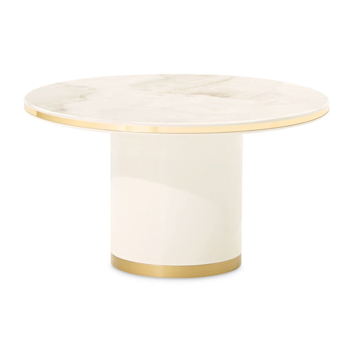 Gineverra - Round Cocktail Table - Ivory Gold Michael Amini
