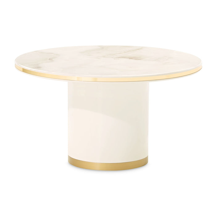 Gineverra - Round Cocktail Table - Ivory Gold Michael Amini
