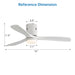 52" Low Profile Ceiling Fan With 6 Speed Remote, 3 Blades, Reversible DC Motor For Living Room - White Daily Nest