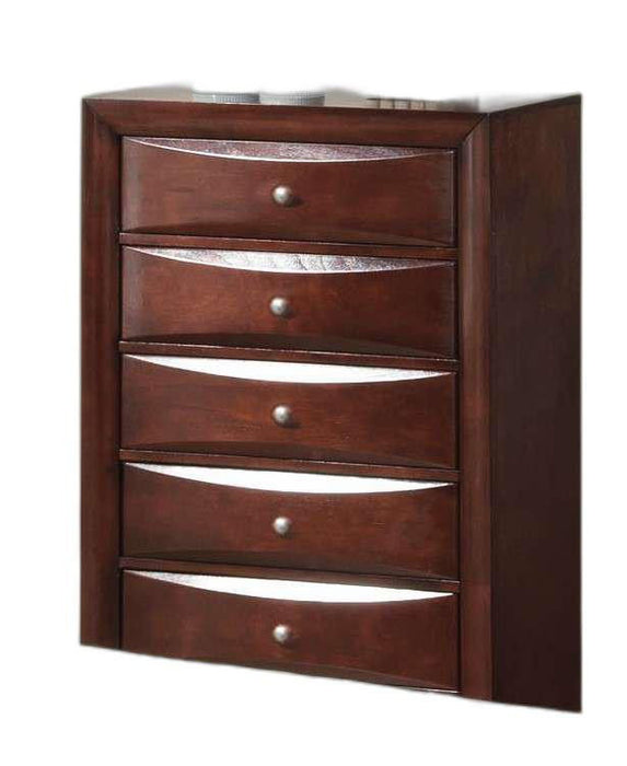 Solid Wood Five Drawer Chest - Espresso