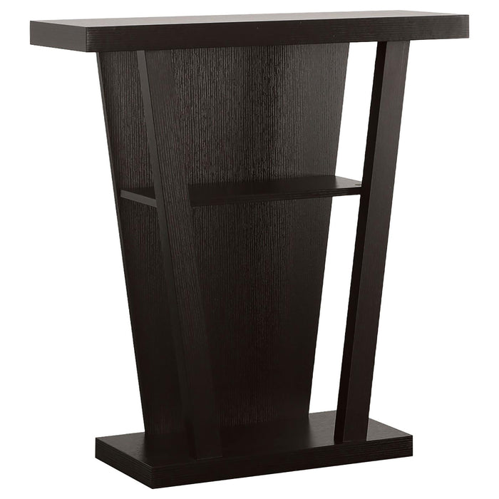 2 Shelf Console Table With V Shape Design - Brown Furniture Max