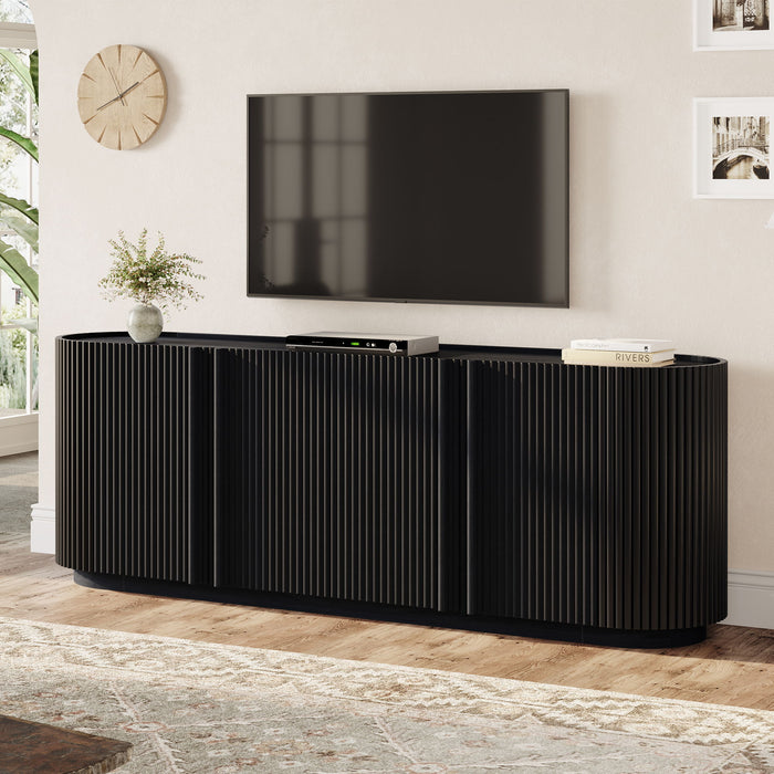 TV Stand With Fluted Tambour Style Door Hearth and Haven