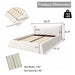 King Size Platform Bed With Special-Shaped Headboard - Cream Home Essentials