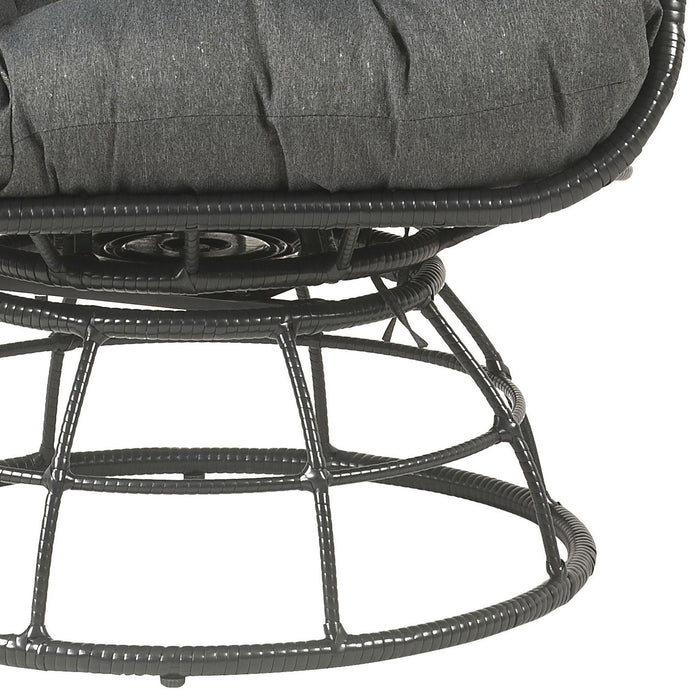 Hikre - Patio Lounge Chair & Side Table - Black / Charcoal Acme