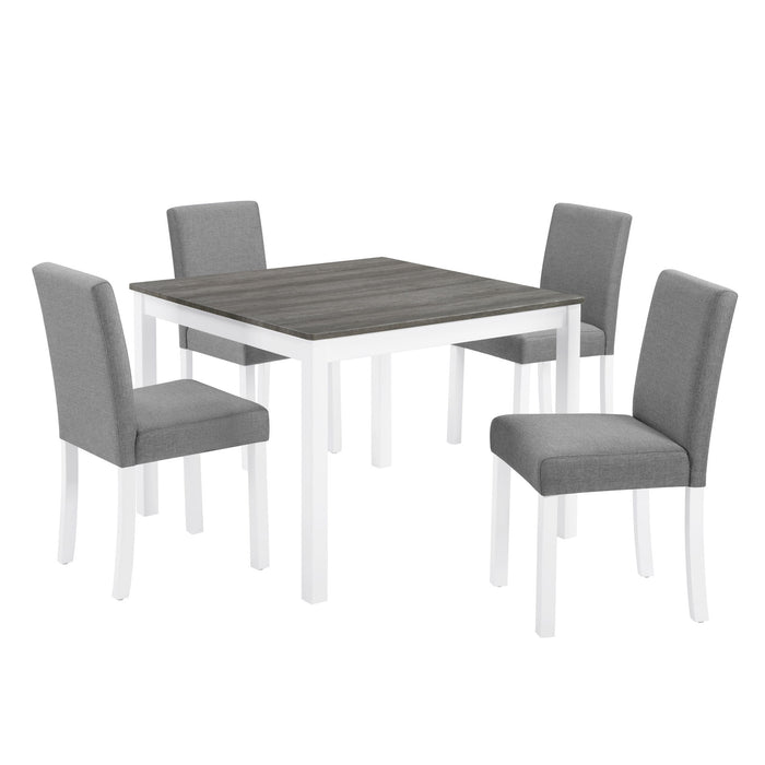 5 Piece Dining Table Set With 4 Chairs For Kitchen - Gray / White Home Essentials