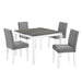 5 Piece Dining Table Set With 4 Chairs For Kitchen - Gray / White Home Essentials