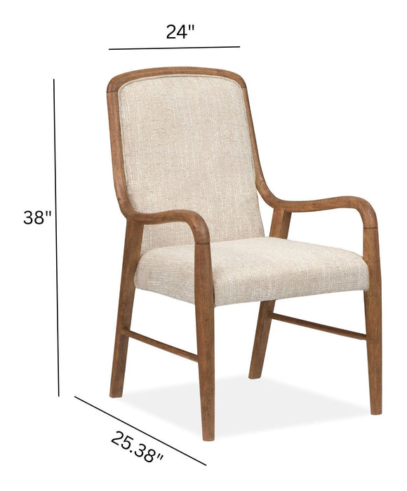 Woodward - Wood Slat Back Arm Chair (Set of 2) - Dark Clove / White Magnussen Furniture