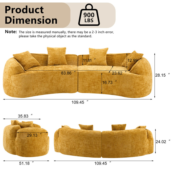 Curved Compressed Sofa, Nordic-Style Design For Living Room Home Essentials