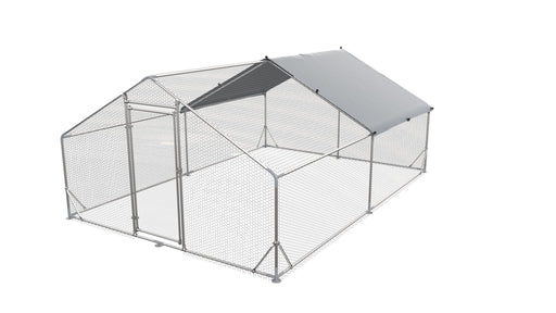 Large Metal Chicken Coop, Walk In Poultry Cage Hen Run House Rabbits Habitat Cage Spire Shaped Coop With Waterproof And Anti Ultraviolet Cover Daily Nest