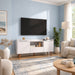 TV Stand For TVs Up To 60" With Open Storage Shelf, 2 Doors, 1 Drawer And Cable Management Home Essentials