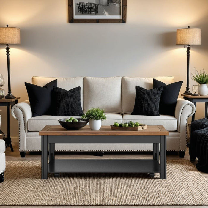 Essex - Coffee Table - Black, Whiskey