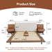 Floating King Size Bed With Integrated Side Tables And Smart Lighting - Beige Gray / White Home Essentials
